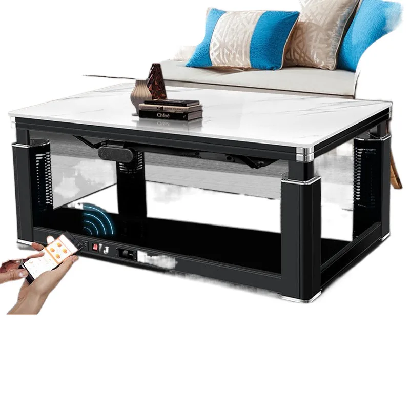 Electric heating table Lifting coffee table, heating table Household living room rectangular fire table