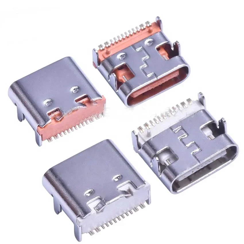 50/100pcs Type C Female Seat 3.1 TYPE-C 12PIN Single-Row SMT Four-Pin Plug-In Board Type-C Double-Sided
