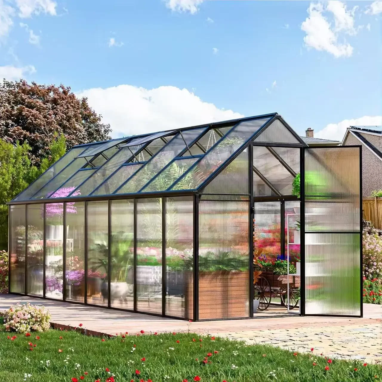 

Aluminum alloy greenhouse greenhouse sun room villa leisure house greenhouse outdoor movable