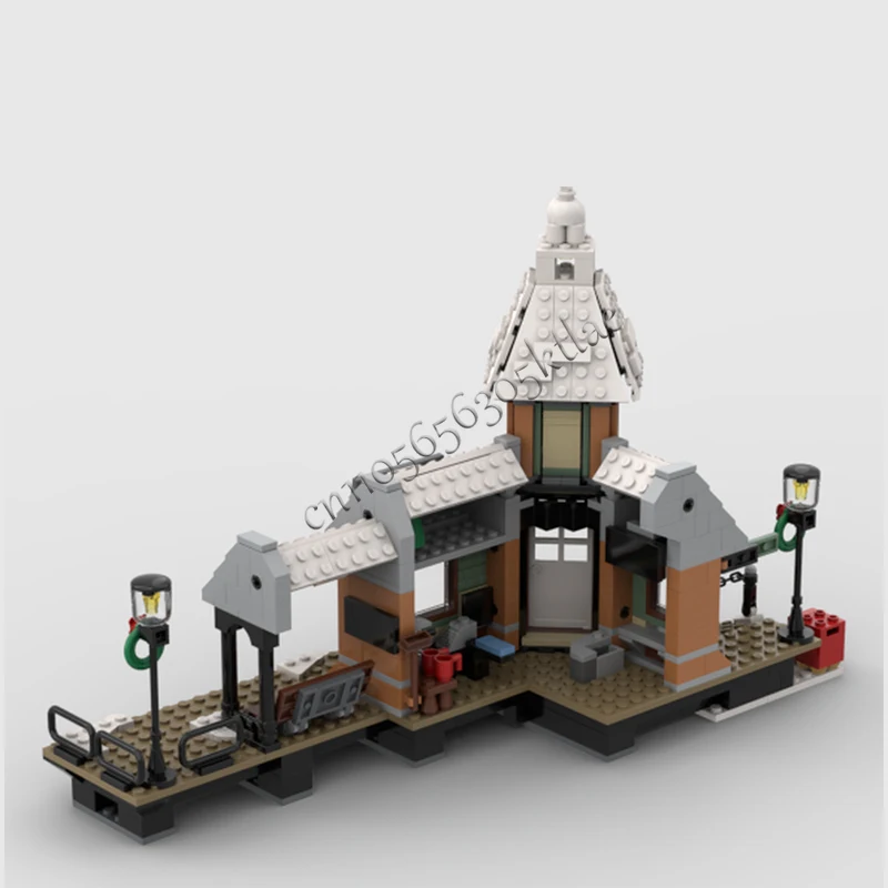 637 STUKS Huis Straat 10259 Winter Dorp Treinstation Mods MOC Aanpasbare Modulaire Bouwsteen DIY Jongens Vakantie Speelgoed Cadeaus