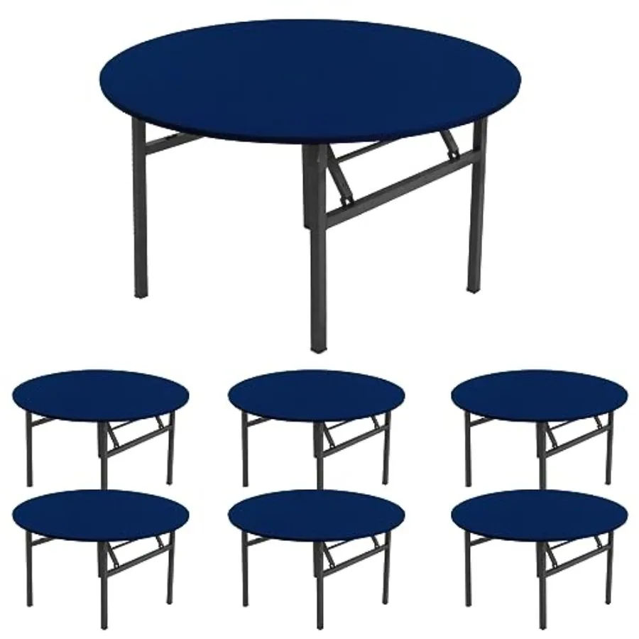 

6 Pack Spandex Table Top Cover for 5Feet Round Tables Stretch Fitted Tablecloth Washable Round Table Covers with Elastic Edge f
