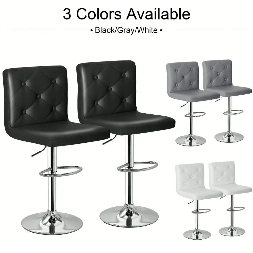 

Bar Stools Sillas Para Barra AltaSet Of 2 330lb Heavy Duty Bar Stool With Backrest Adjustable Swivel Bar Stool 37 45 , PU Leathe