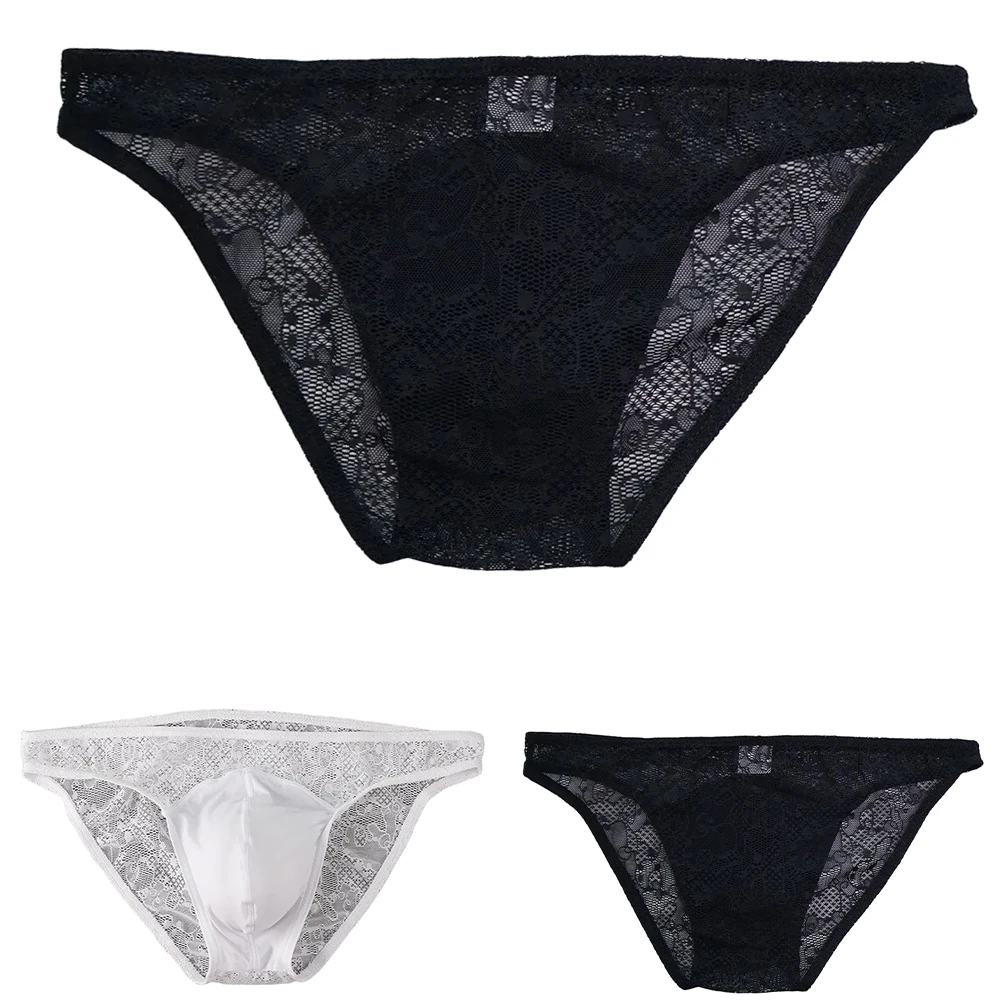 For Comfortable Everyday Waist 66-88 Cm Lace Briefs Transparent Mesh Underwear For Men Applicable Male Classic Style