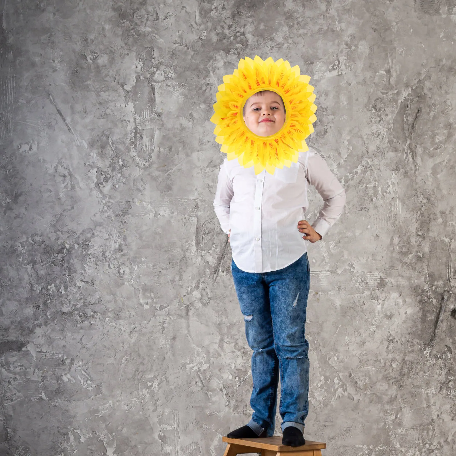 

1 set Sunflower Headgear Hat Kids Costume Accessory Performance Props Funny Halloween Flower Headgear Stage