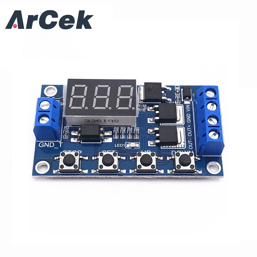 DC 12V 24V Dual MOS LED Digital Time Delay Relay Trigger Cycle Switch Circuit Board Timing Control Module DIY