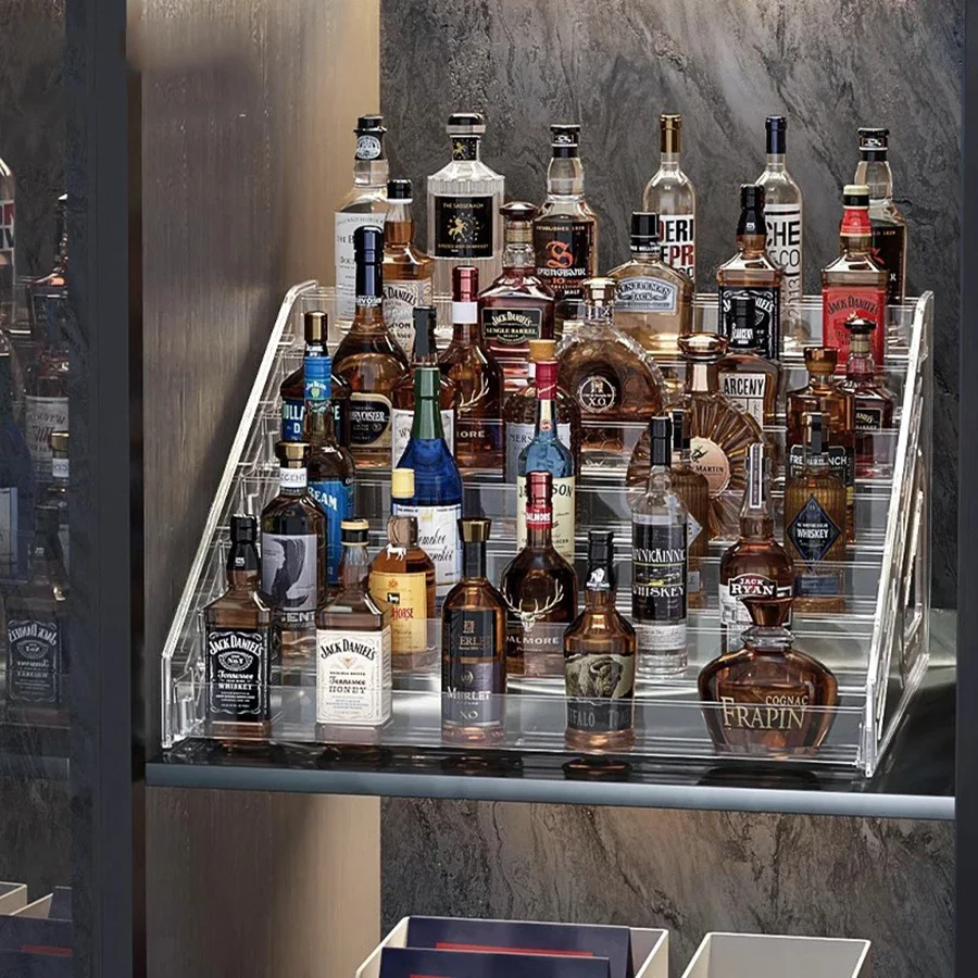 رف النبيذ خطوة بخطوة رف عرض النبيذ الصغير المستورد خزانة النبيذ الطبقات Lijiao Rum Collection Rack