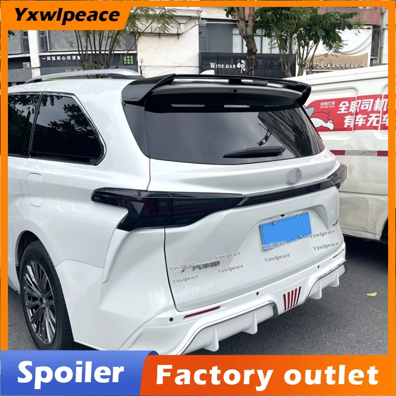 For Toyota New Sienna 2021 2022 2023 Spoiler ABS Glossy Black /Carbon Look Rear Roof Spoiler Trunk  Wing Body Kit Accessories