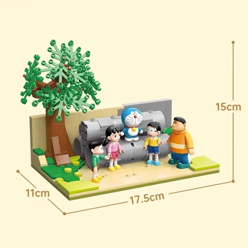 Keeppley Building Blocks Doraemon Kawaii Cartoon Animation Assembled Toys Nobita Shizuka Atmosphere Ornaments Gifts