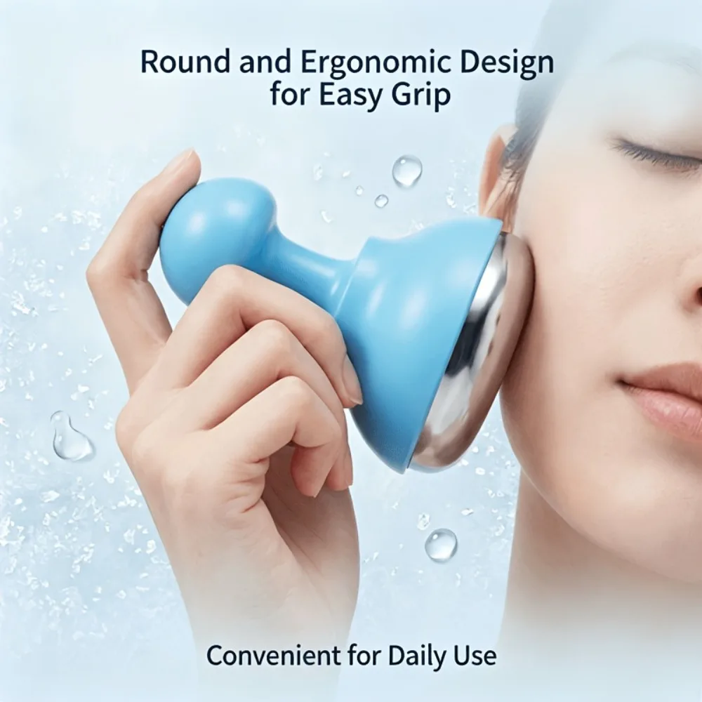 Edelstahl-Eishammer Gesichts-Kühlmassagegerät 304 Edelstahl Kälte-Schönheits-Schrumpf-Eismassage-Instrument für Gesicht und Augen Hautpflege – Detail 7