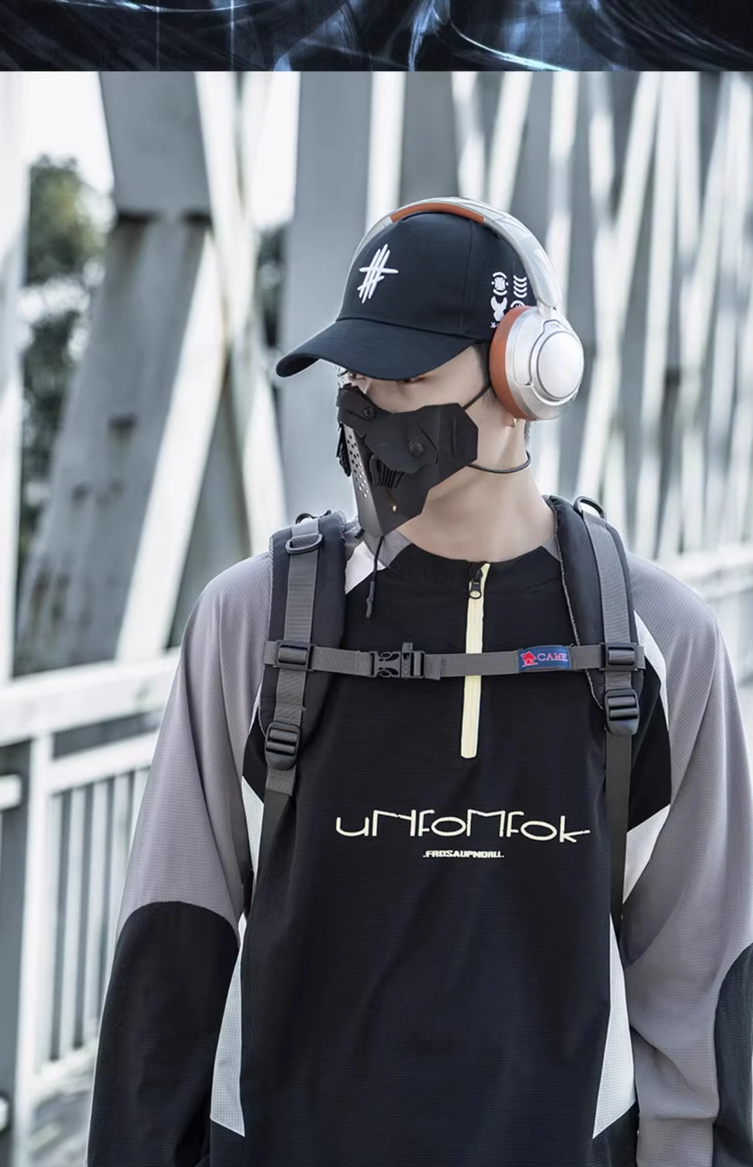 Contrast Color Design Quick Dry Half-zipper Cycling Hoodies Summer Man High Street Outdoor Tactical Long Sleeve Tops
