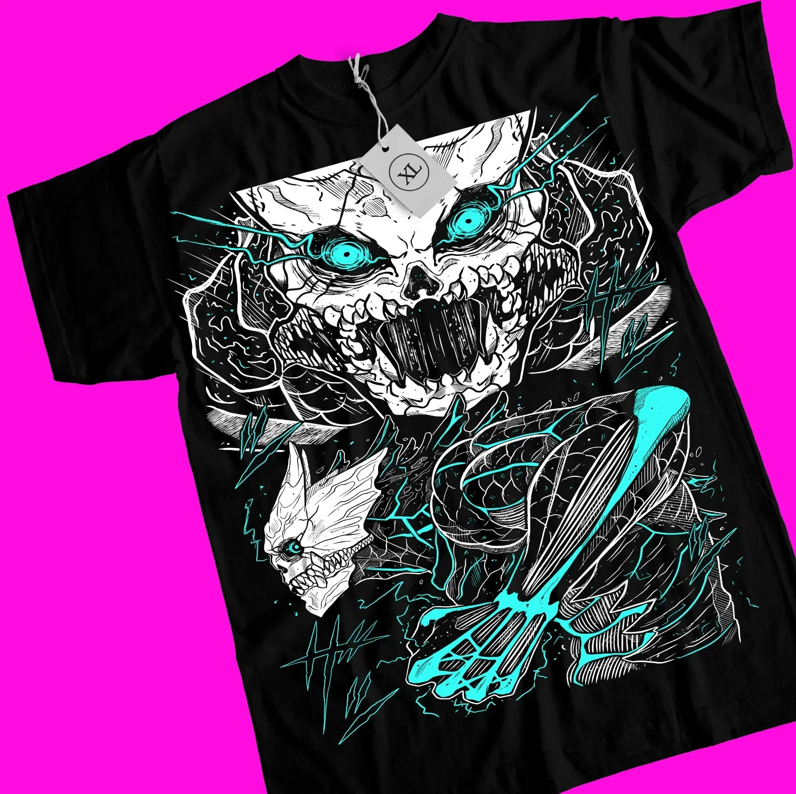 

Mina Shiro Kaij Manga Best Anime Graphic Tee Black Shirt Kaiju No. 8 T-shirt