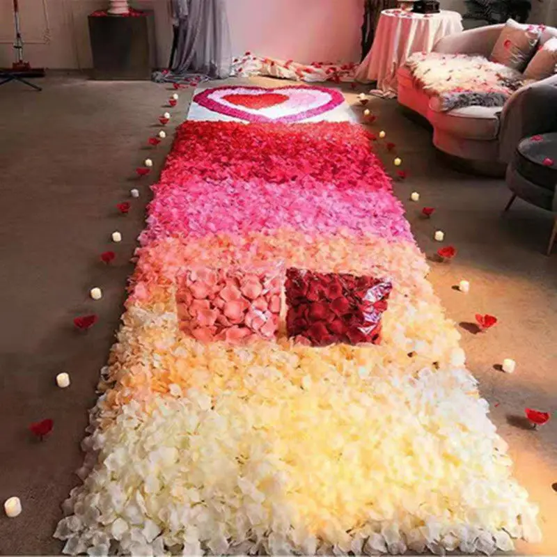 

100Pcs Non-woven Simulation Rose Petals Romantic Proposal Wedding Room Layout Birthday Party Decor Wedding Hand Sprinkle Flowers