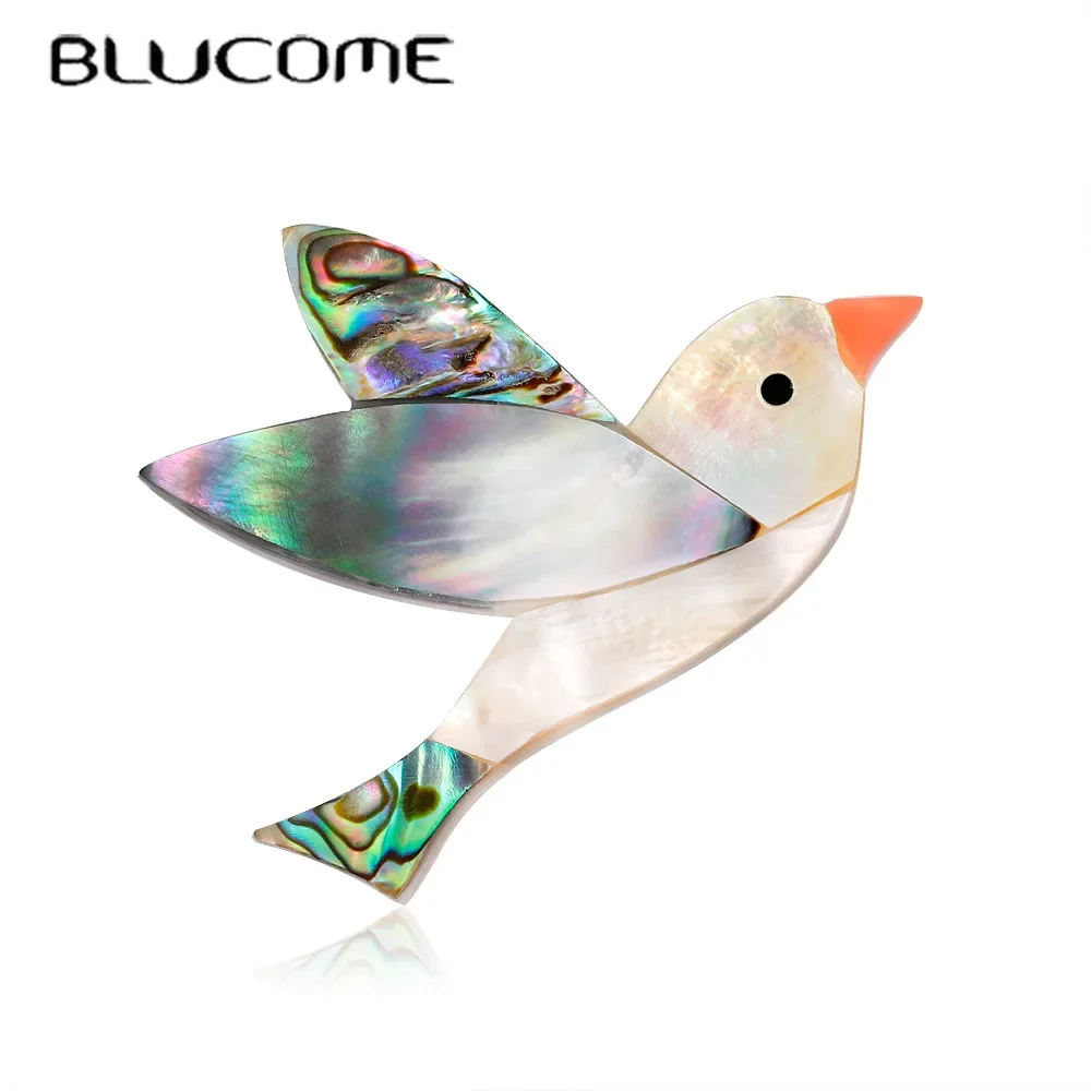 

BLUCOMEBlucome New Fashion Abalone Shell Birds Brooch Fine Gifts For Women Men Sweater Scarf Buckle Suit Lapel Pins