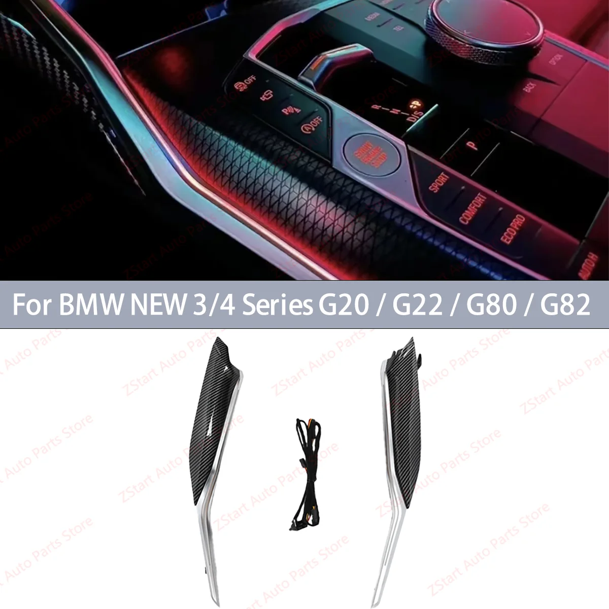 

11-цветный светодиодный светильник седла центральной консоли для BMW новой 3/4 серии G20 G22 M3 M4 G82 G83 LHD 2019+ Автомобильные аксессуары