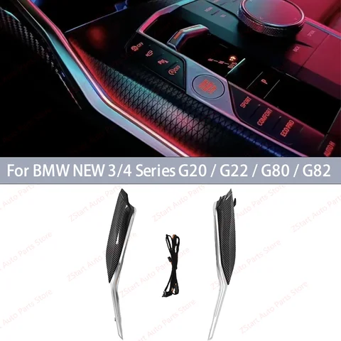 11 가지 색상 센터 콘솔 안장 조명 BMW New 3/4 시리즈 G20 G22 M3 M4 G82 G83 LHD 2019 + 자동차 액세서리 용 LED 주변 조명