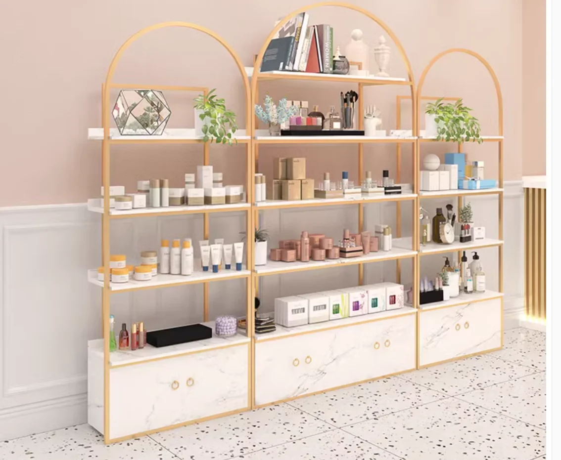 Beauty salon skin care cosmetics display rack nail shop product storage rack