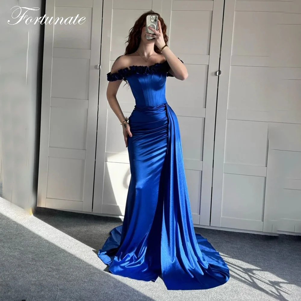 

Customized Elegant Royal Blue Long Evening Dresses for Women Mermaid Floor-Length Sweep Train Special Events Party Gala Dress