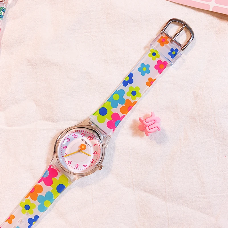 Ins ساعة ملونة سبيكة سيليكون كوارتز ساعة طالب ساعة أخضر/أزرق/أصفر للمناسبات غير الرسمية عشاق الموضة