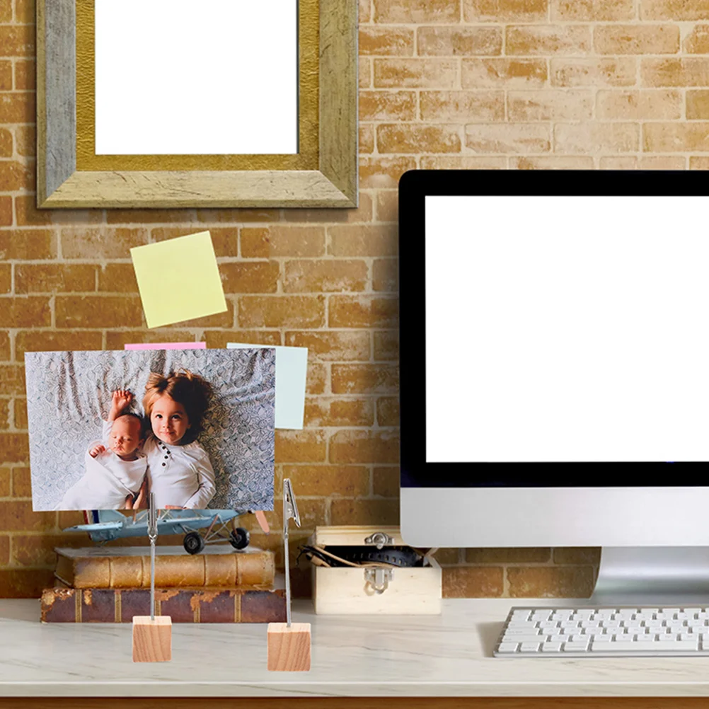 Picture Holders For Tables Card Wooden Business Decor Photo Clip Desktop Clips Message