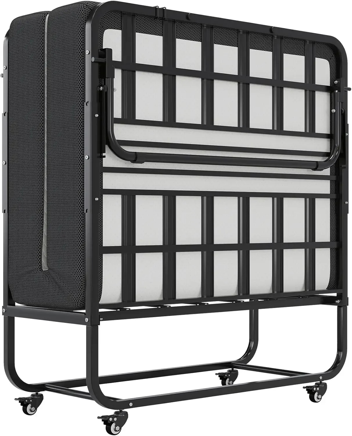 [عرض لفترة محدودة + شحن مجاني! ]سرير قابل للطي مع مرتبة مقاس 75 × 38، إطار سرير مزدوج الحجم، سرير ضيوف محمول قابل للطي للبالغين