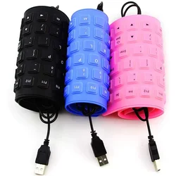 Tastiera pieghevole in silicone, tastiera soft touch con filo USB da 85 tasti impermeabile avvolgibile con digitazione silenziosa per PC portatile