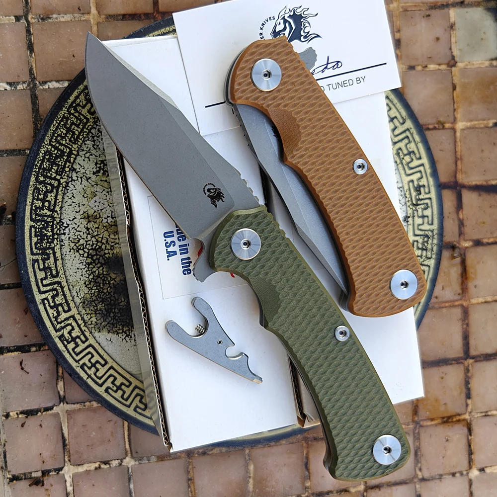 JUFULE Titanium G10 Handle Hinderer Project-X Mark Magnacut Ceramic Bearing Folding Knife Tactical Camping Hunt Outdoor EDC Tool