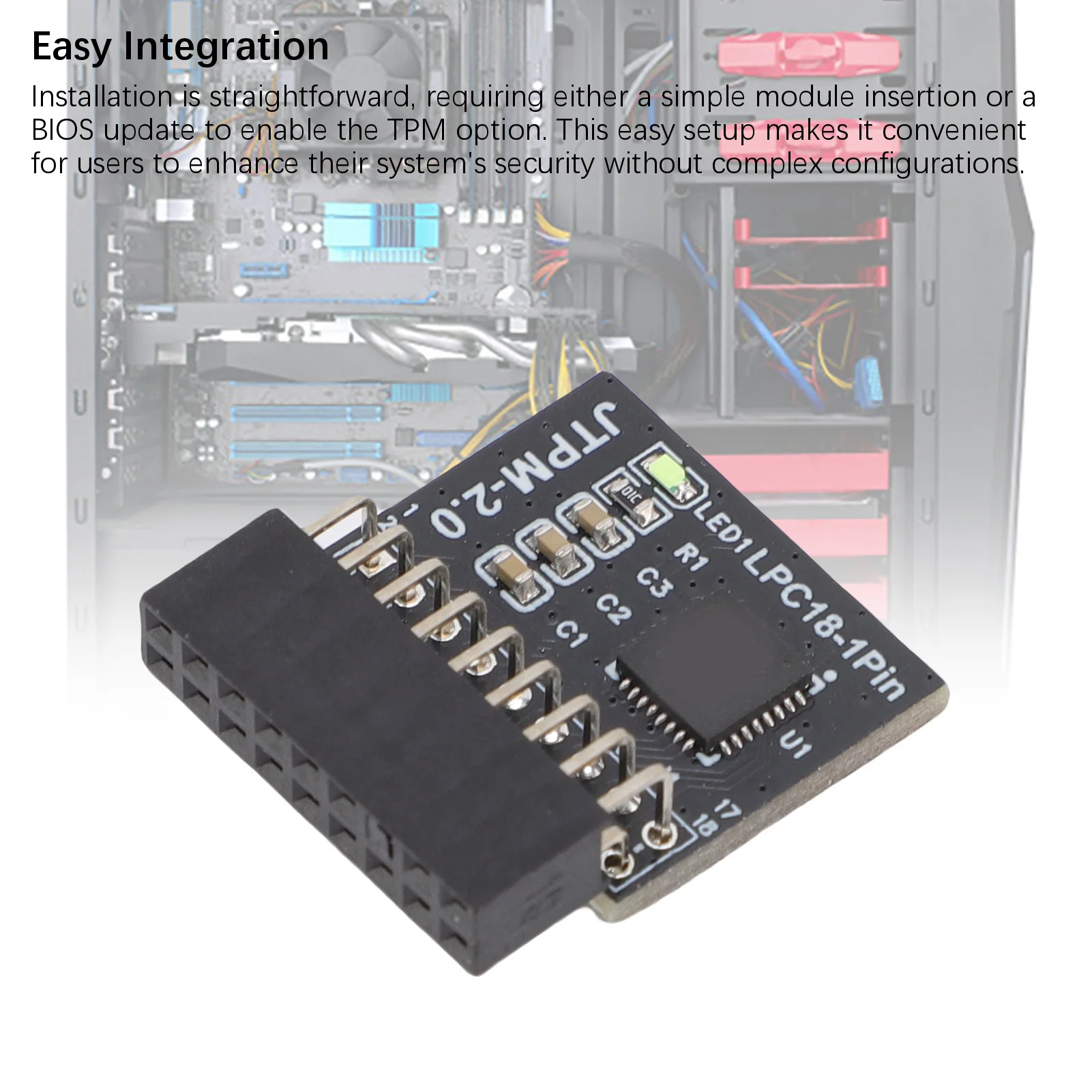 18-1 Pin TPM2.0 Module TPM2.0 Module TPM2.0 Module Support for Win11 2.0 18-1 Pin 2.0mm Safe TPM Encryption Security Module