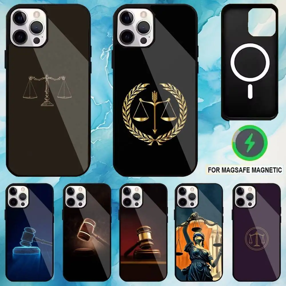 

Law Lawyer Judge Justice Phone Case For iPhone17,16,15,14,13,12,11 Plus,Pro Max Magnetic For Magsafe Wireless Charging