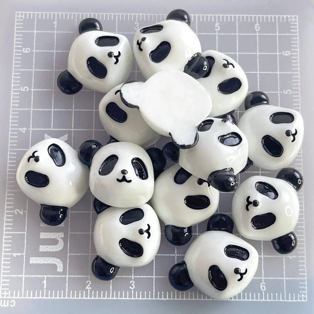 Mini Kawaii Resin Panda Miniature Figurines Flatback Cabochon DIY Charms for Scrapbooking Dollhouse