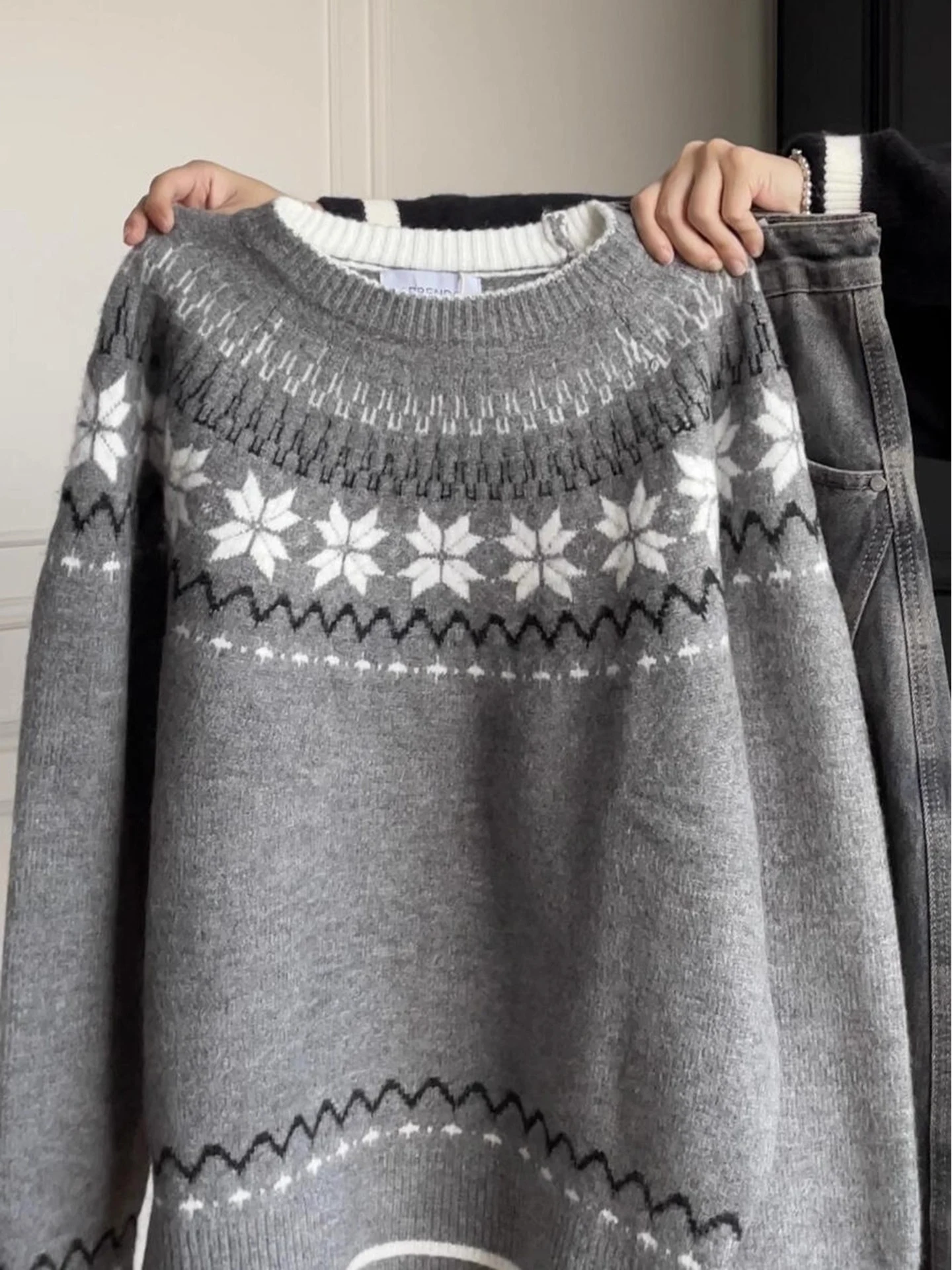 

Feild Island round Ne Knitted Sweater Lazy Loose Feel Faion Brand High Quali Couple Hoodie Autumn Winter Warm Casual Sle