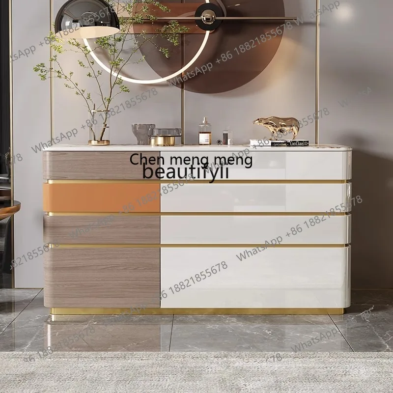 

Light Luxury Modern Minimalist Bedroom Bed Front Cabinet Paint Solid Wood Chest of Drawer Living Room Home Wall Storage Cabinet