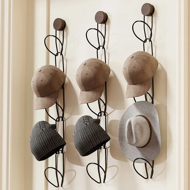 

Space-saving Cap Rack Organizer for Door Scarf & Bag Holder No Drilling Iron Art Hat Display Shelf Wall Hanging Closet Hooks