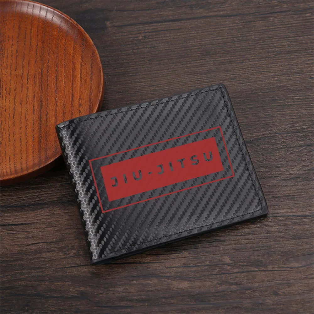 Jiu-Jitsu words rectangle black red Men's Wallets Simple Business Modern Stylish Printing Design Gifts For Father Boyfriend Chri