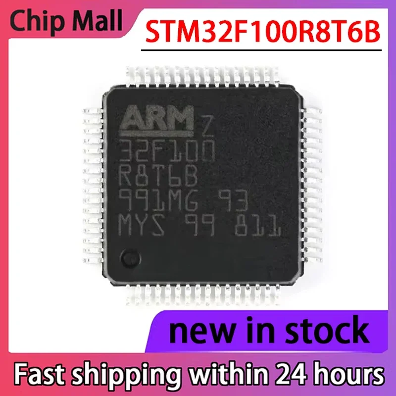 2PCS New STM32F100R8T6B 32F100R8T6B 32-bit Microcontroller MCU SMT LQFP64 Chip