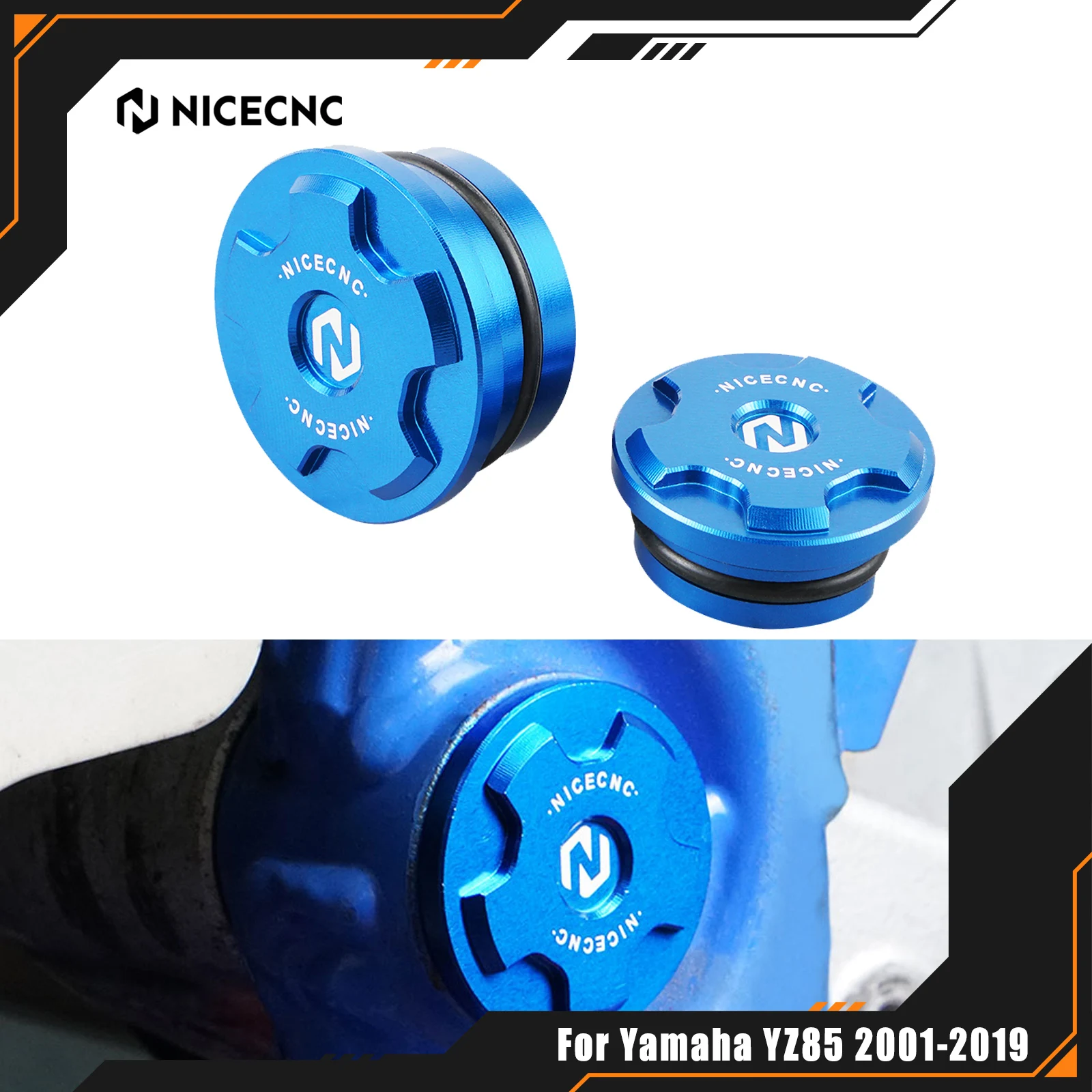 

NICECNC For Yamaha YZ85 YZ 85 2001-2019 2018 2017 2016 2015 2014 2013 Motorcycle Frame Hole Plug Cover Guard Aluminum