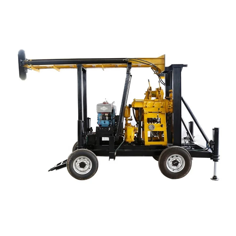 80m,100m,150m,200m High Quality Wheel Crawler Portable Small Water Well Drilling Rig Diesel Water Well Borehole Drilling Rig