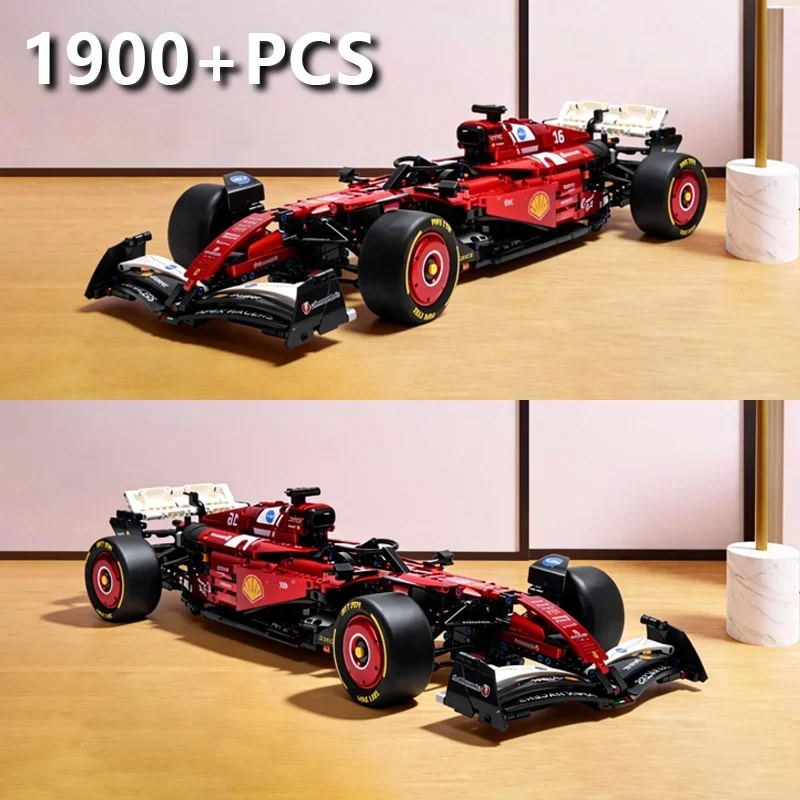 Image of NEU Galvanisierte SF25 Auto-Bausteine Upgrade SF24 42207 Technic Kompatibel 1915 Teile 1:8 Supersportwagen Sammlerstück für Erwachsene Rennwagen-Bausteine