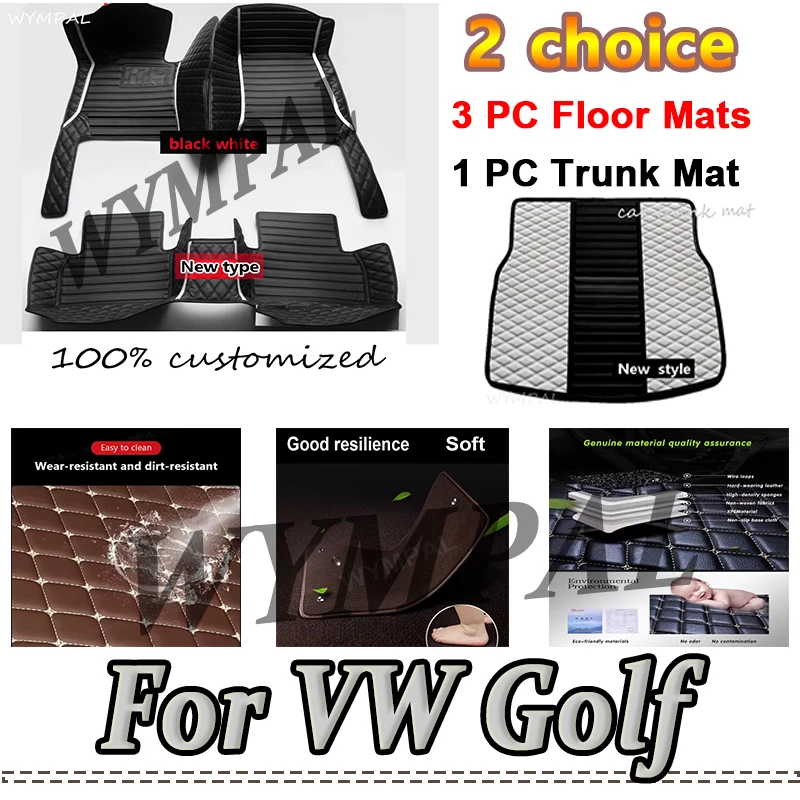 

Роскошный автомобильный коврик для VW Golf Mk4 1J TDI 1998 ~ 2003 3-дверный коврик Специальные внутренние автомобильные аксессуары Антигрязевой пол багажника автомобиля