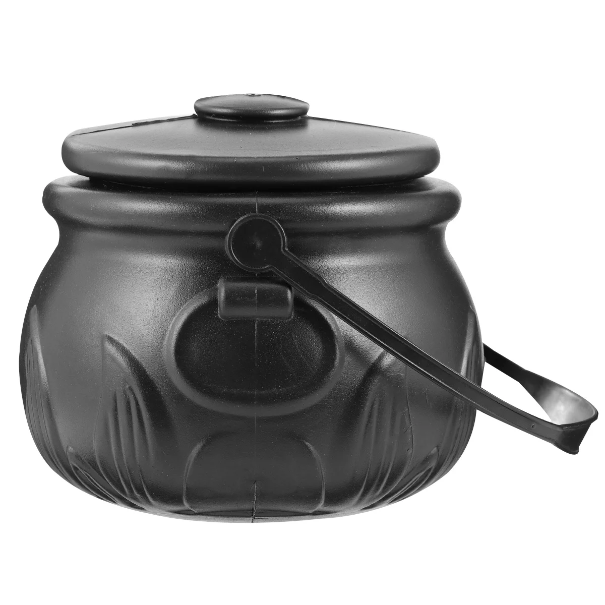 Chaudron de sorcière, seau à bonbons, support de friandises d'halloween en plastique noir pour cadeaux de fête, Pot de décoration en or