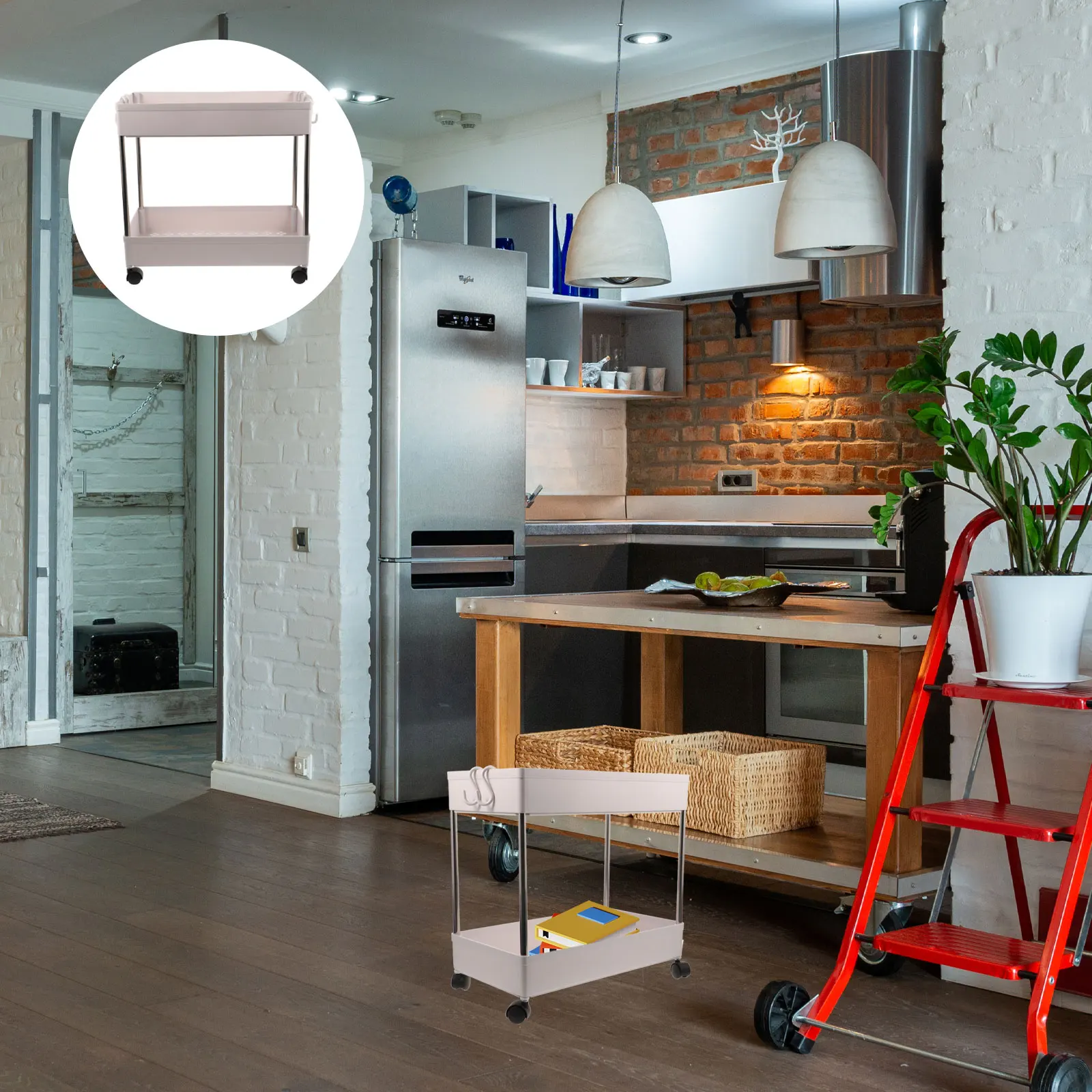 

Kitchen Rack Organizer Shelf Stainless Steel Spice Bottle Holder PP Cube Countertop Rack for Bathroom Bedroom