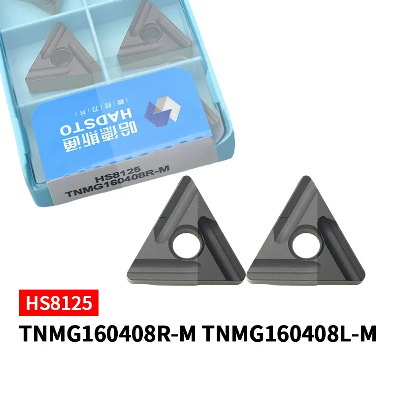 

10 шт. твердосплавных токарных плашек HADSTO TNMG160404R-M TNMG160404L-M TNMG160408R-M TNMG160408L-M HS8125 для ЧПУ, для обработки стали