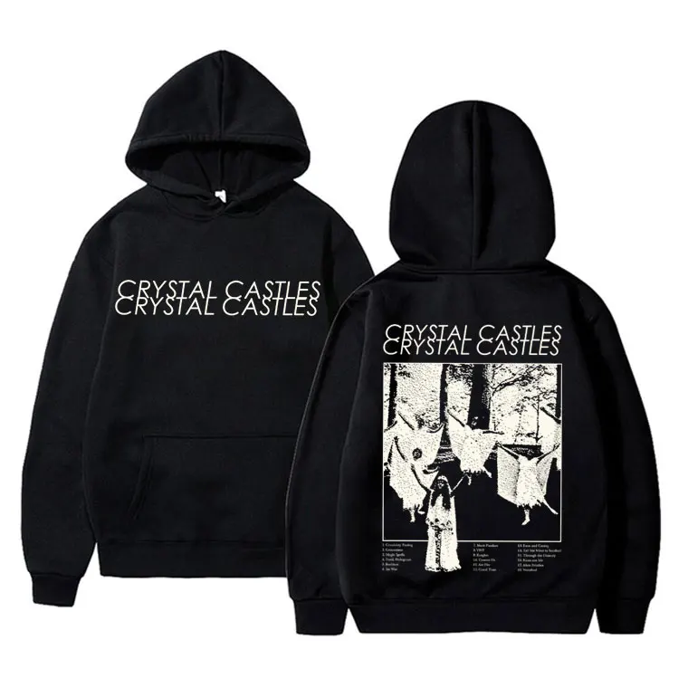 Vintage Crystal Castles Band Hoodie Men Women Gothic Punk Rock Hooded Sweatshirt Men's Fashion Loose Oversized Pullover Hoodies