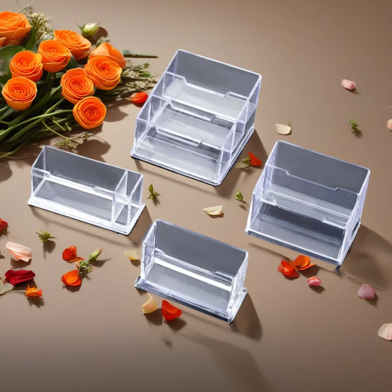 Acrylic Business Card Holder Business Card Box; Office Desktop Personalized Single-compartment Business Card Holder