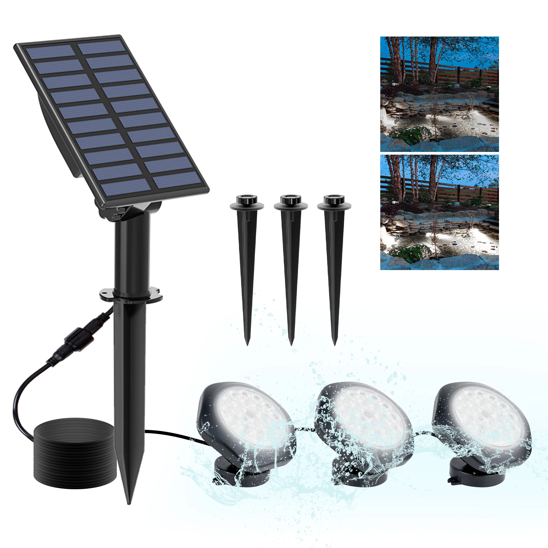2/3/5 Licht Solar Unterwasser Lichter Outdoor Solar LED Pool Licht Dekoration Lichter für Teich Brunnen Aquarium Terrasse Rasen Licht