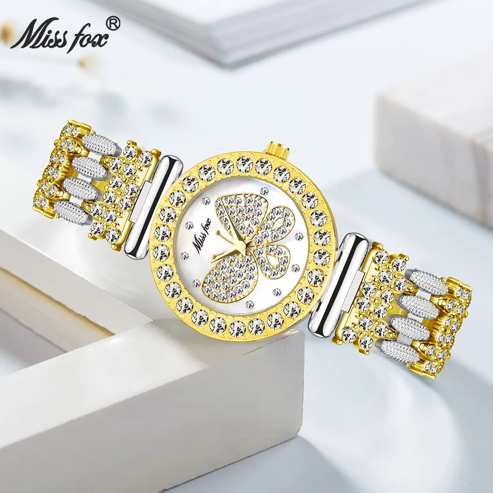 Butterfly Women Watch Fashion Elegant Bling Bling Dress Quartz Watches For Ladies Small Wrist Jewelry Accessories For Female