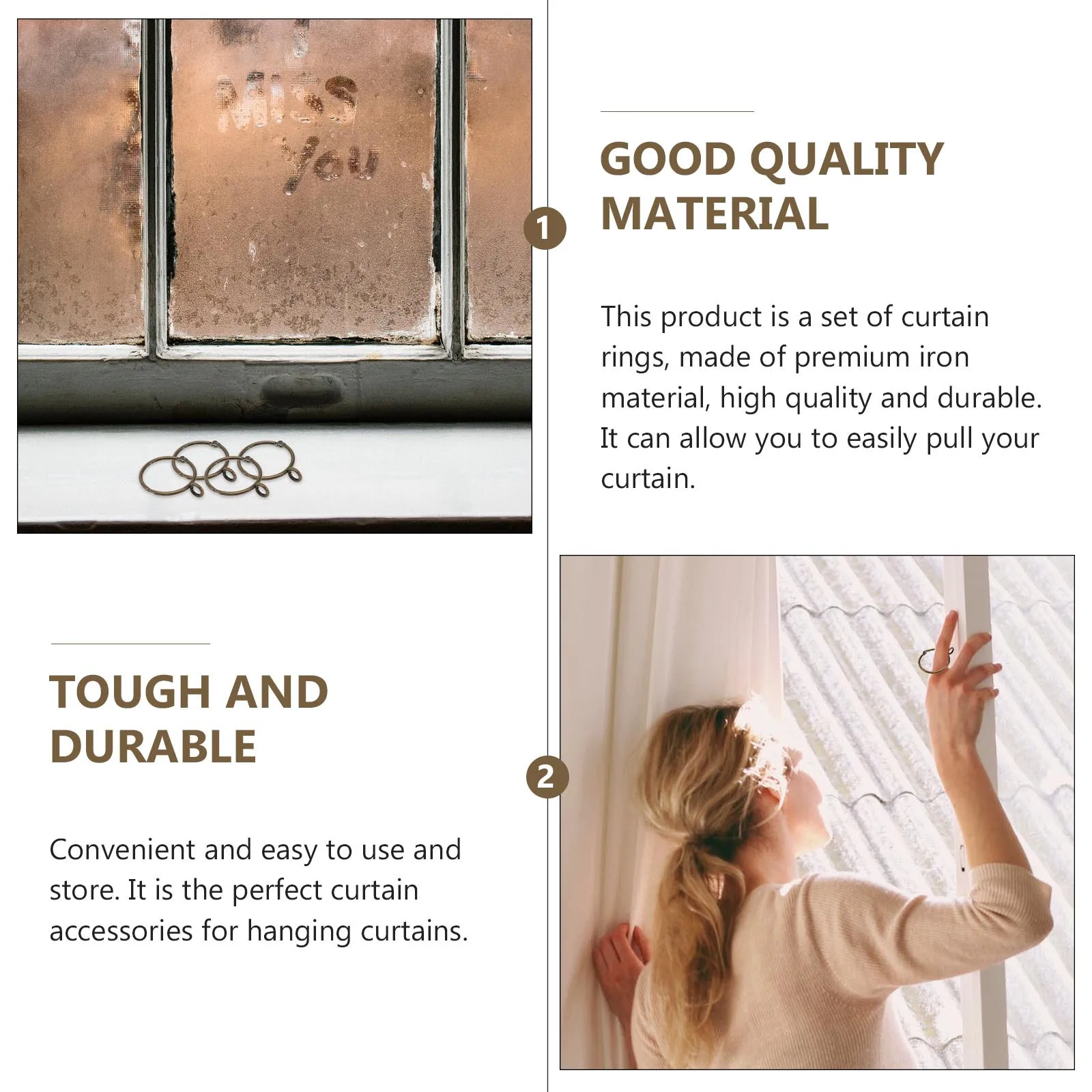 

20Pcs Curtain Hangers Iron Based Sturdy Design Suitable for Heavy Drapes and Bathroom Shower Curtains Daily Use