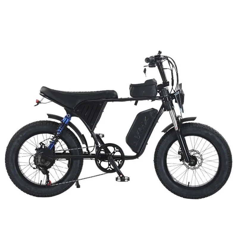 AKEZ 20 Inch Retro X7 Electric Motorcycle with Explosion Proof Tire Long Battery Life and Soft Tail Frame Electric Power