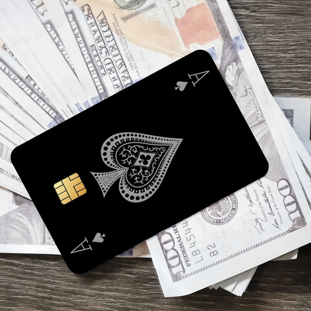 Ace of Spade Bank Kreditkarten Bus Pass Aufkleber Coole Dekoration Wasserdicht 4PCS Karte – Detail 4