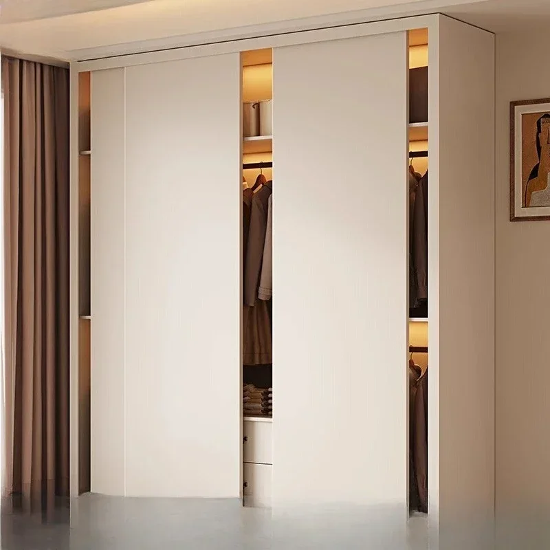 Modern Aluminum Storage Cabinet Aviation Honeycomb Alloy Sliding Door Household Wardrobe Clothing