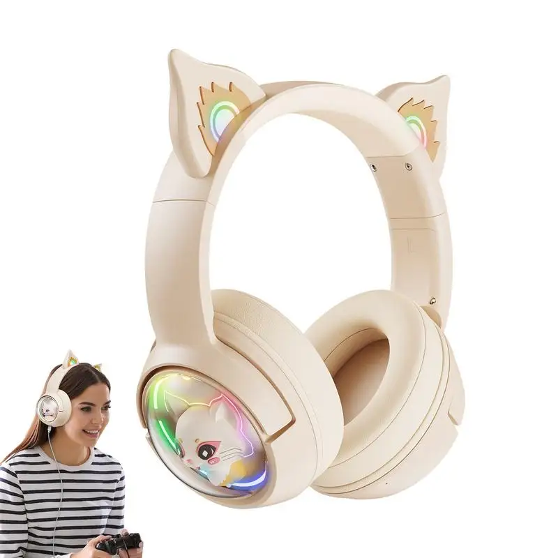 

Headphones Over Ear Kids Glowing Music Headphones With Microphone Noise Reduction Earphones Quality Sound Effect For Computer